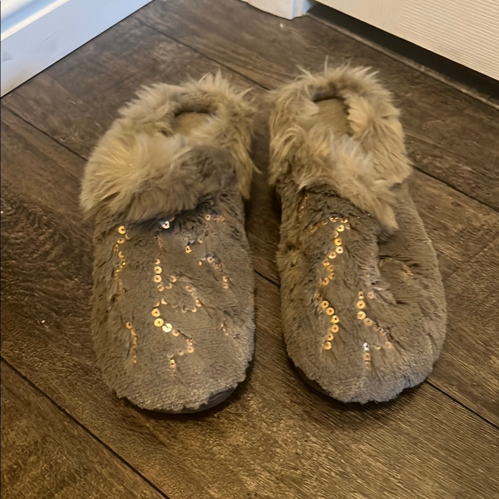 Cozy Faux Fur Slippers with Sequin Detail